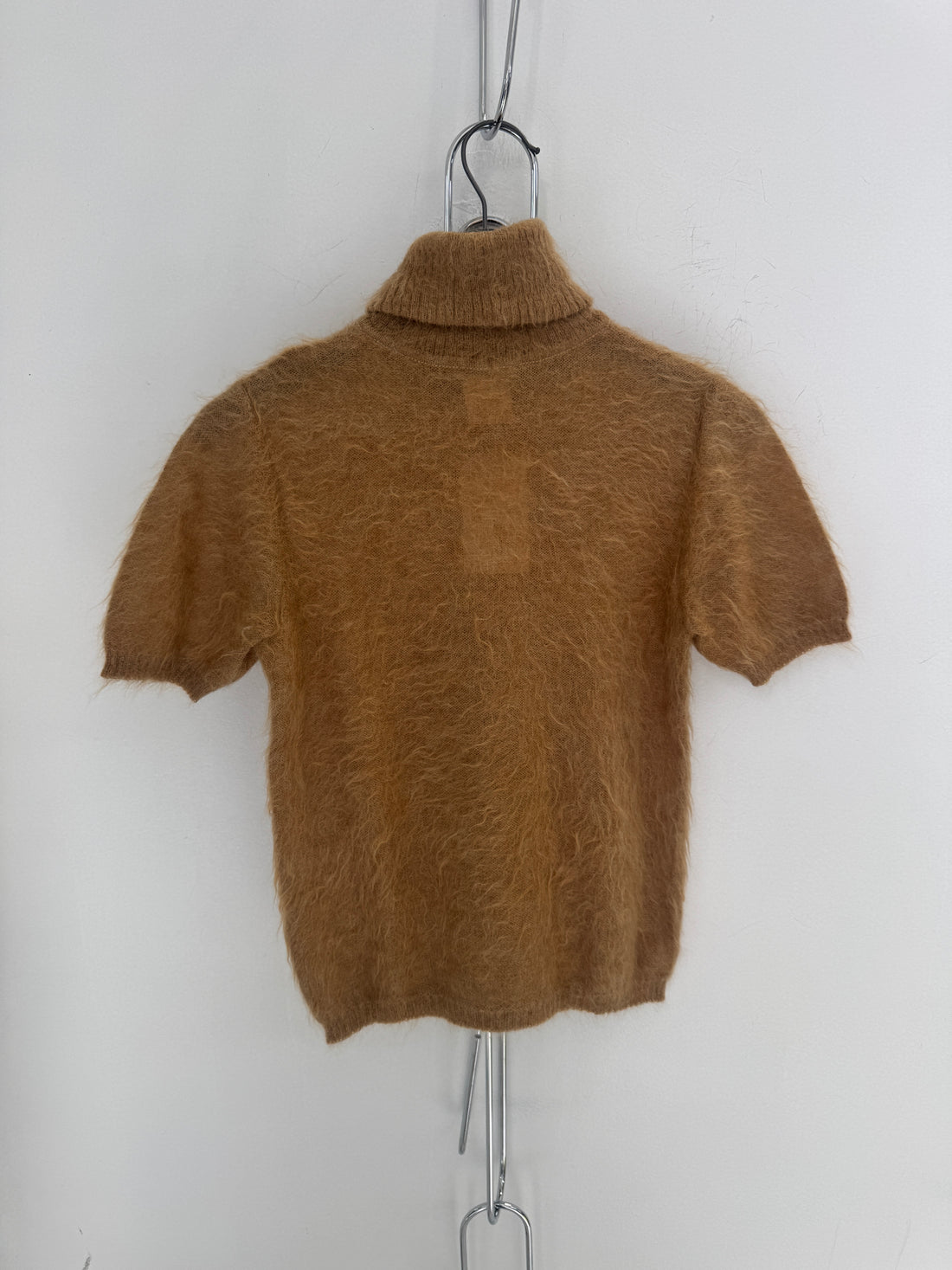 90S CELINE BEIGE MOHAIR BRUSHED TURTLE NECK
